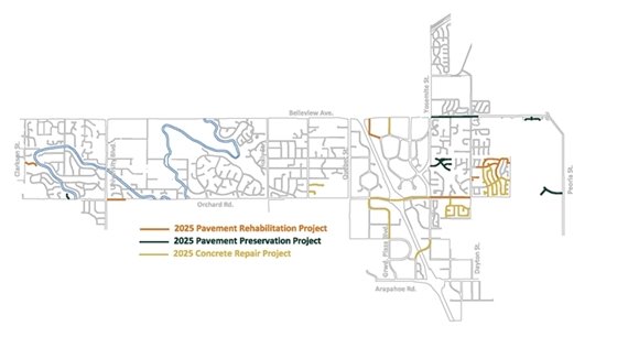 Pavement Management Program Map 2025