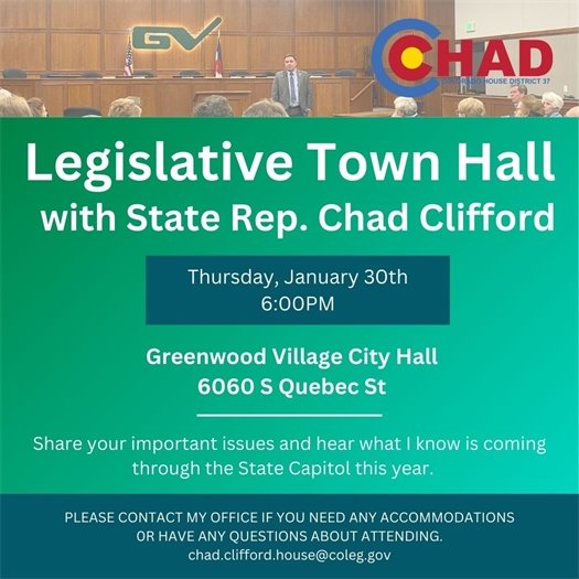 Legislative Town Hall with State Representative Chad Clifford