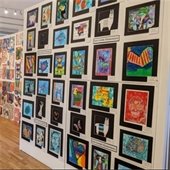 Youth Art Month display at Curtis Center for the Arts