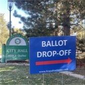 Ballot Drop-Off sign in front of Greenwood Village City Hall