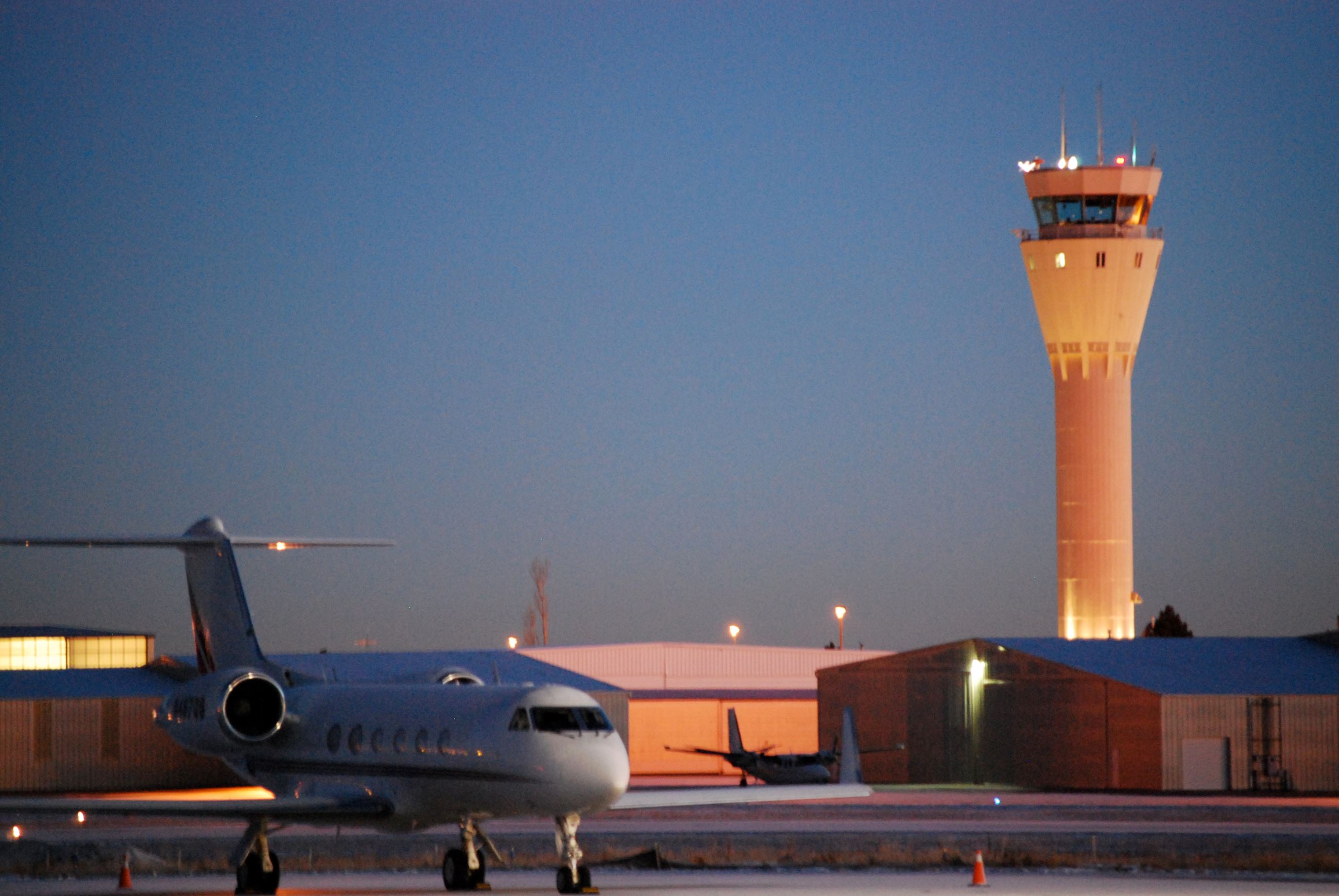 Small airport with tower