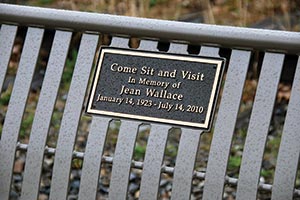Memorial Plaque on a park bench